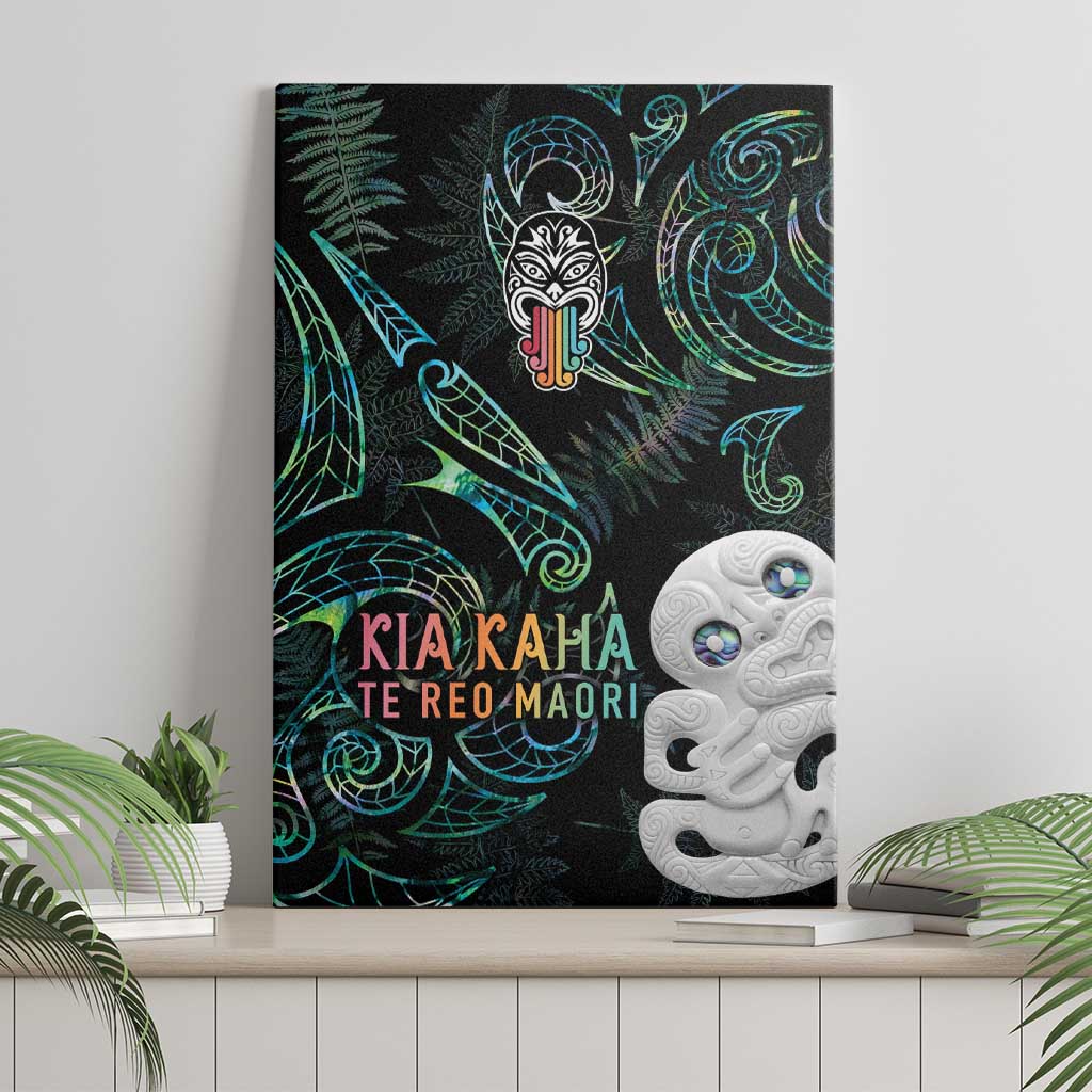 Kia Hara Te reo Maori Canvas Wall Art Manaia Moko Mix Paua Shell LT7 - Polynesian Pride