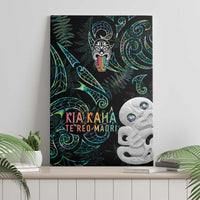 Kia Hara Te reo Maori Canvas Wall Art Manaia Moko Mix Paua Shell LT7 - Polynesian Pride