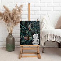 Kia Hara Te reo Maori Canvas Wall Art Manaia Moko Mix Paua Shell LT7 - Polynesian Pride