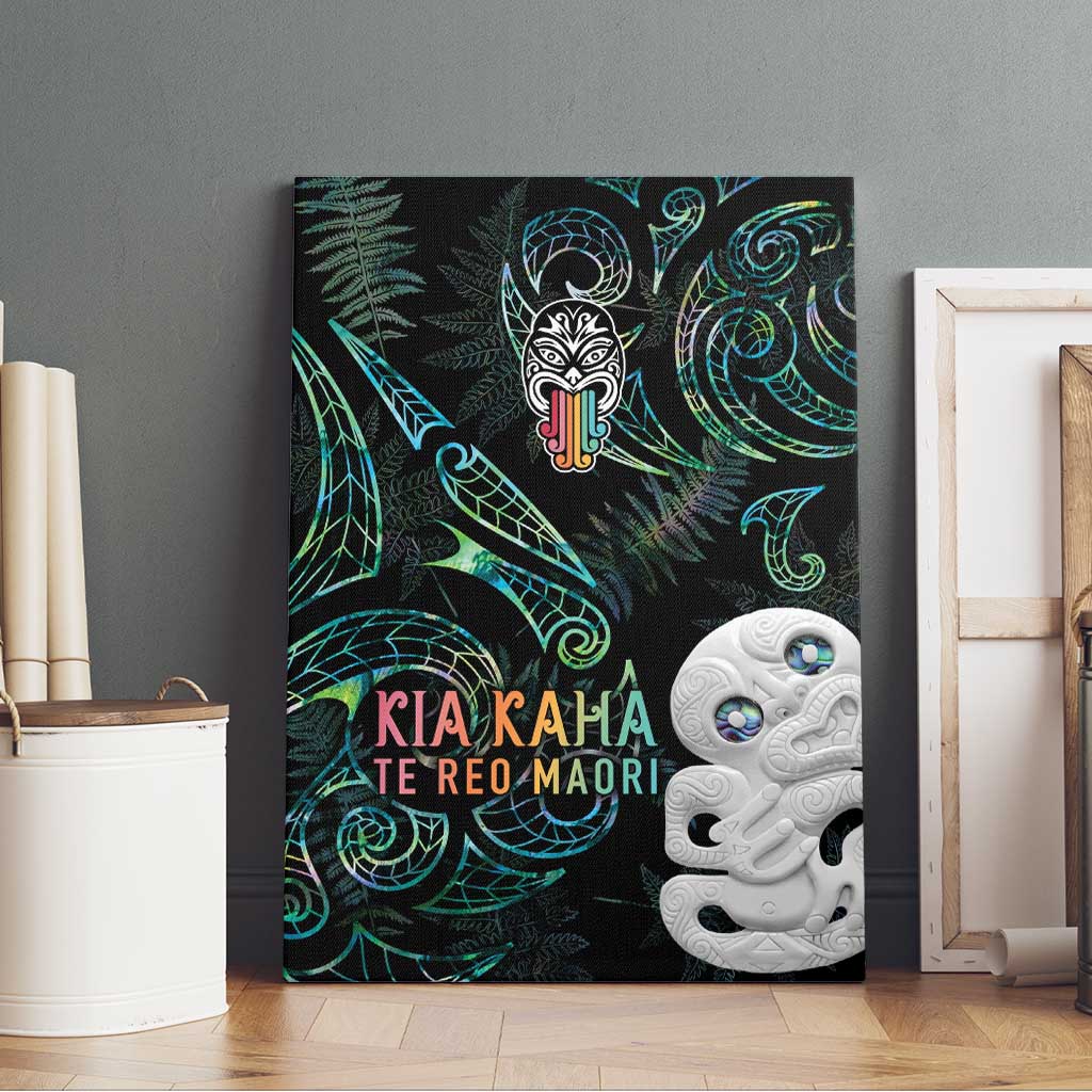 Kia Hara Te reo Maori Canvas Wall Art Manaia Moko Mix Paua Shell LT7 - Polynesian Pride