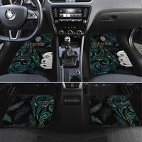 Kia Hara Te reo Maori Car Mats Manaia Moko Mix Paua Shell LT7 Set 4pcs Green - Polynesian Pride