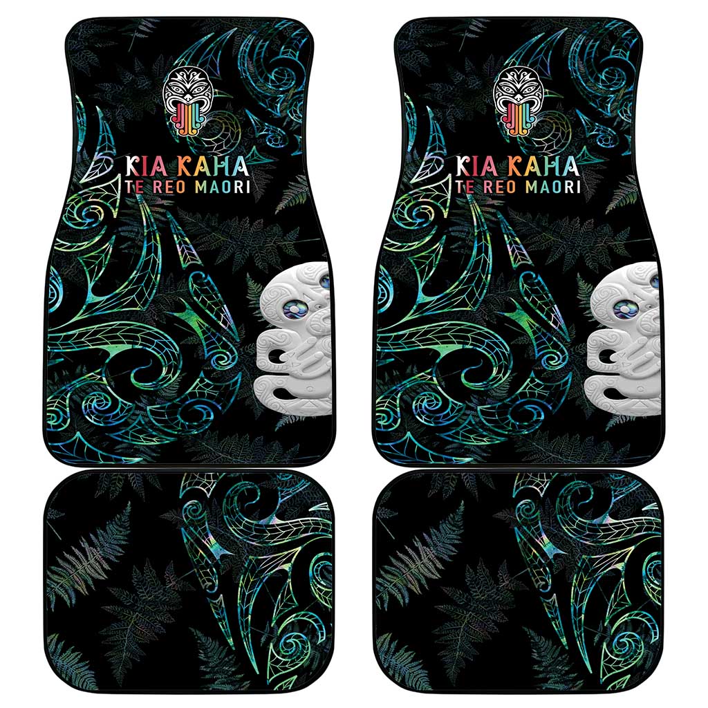 Kia Hara Te reo Maori Car Mats Manaia Moko Mix Paua Shell LT7 - Polynesian Pride
