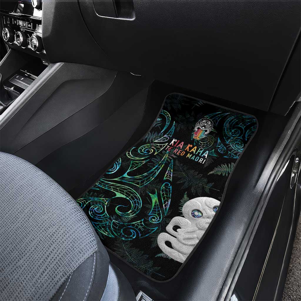 Kia Hara Te reo Maori Car Mats Manaia Moko Mix Paua Shell LT7 - Polynesian Pride