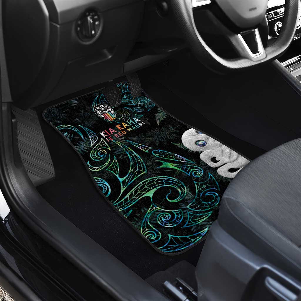 Kia Hara Te reo Maori Car Mats Manaia Moko Mix Paua Shell LT7 - Polynesian Pride