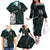 Kia Hara Te reo Maori Family Matching Off The Shoulder Long Sleeve Dress and Hawaiian Shirt Manaia Moko Mix Paua Shell