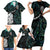 Kia Hara Te reo Maori Family Matching Short Sleeve Bodycon Dress and Hawaiian Shirt Manaia Moko Mix Paua Shell