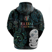 Kia Hara Te reo Maori Hoodie Manaia Moko Mix Paua Shell LT7 - Polynesian Pride