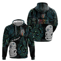 Kia Hara Te reo Maori Hoodie Manaia Moko Mix Paua Shell LT7 - Polynesian Pride