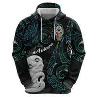 Kia Hara Te reo Maori Hoodie Manaia Moko Mix Paua Shell LT7 - Polynesian Pride