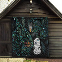 Kia Hara Te reo Maori Quilt Manaia Moko Mix Paua Shell LT7 - Polynesian Pride