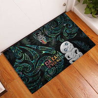 Kia Hara Te reo Maori Rubber Doormat Manaia Moko Mix Paua Shell LT7 - Polynesian Pride