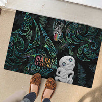 Kia Hara Te reo Maori Rubber Doormat Manaia Moko Mix Paua Shell LT7 - Polynesian Pride