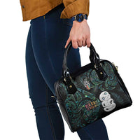 Kia Hara Te reo Maori Shoulder Handbag Manaia Moko Mix Paua Shell LT7 - Polynesian Pride