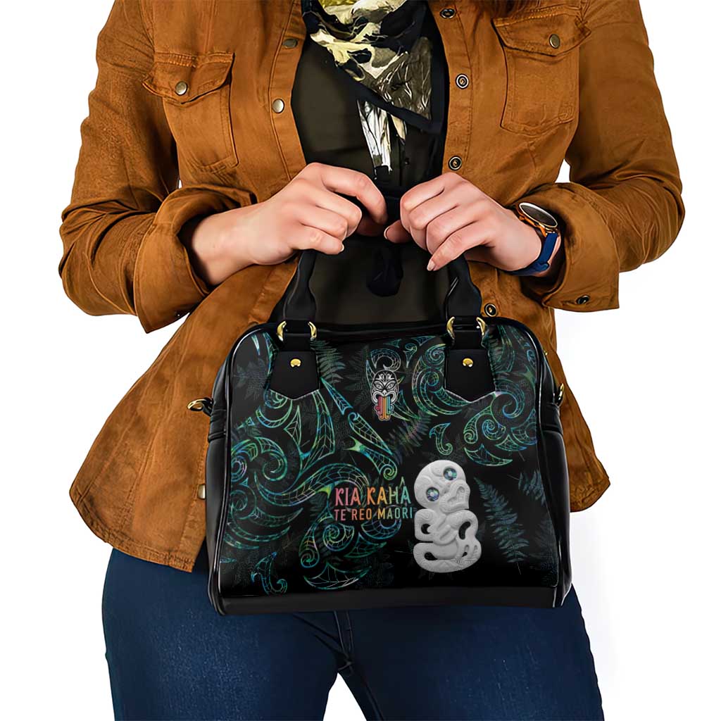 Kia Hara Te reo Maori Shoulder Handbag Manaia Moko Mix Paua Shell LT7 - Polynesian Pride