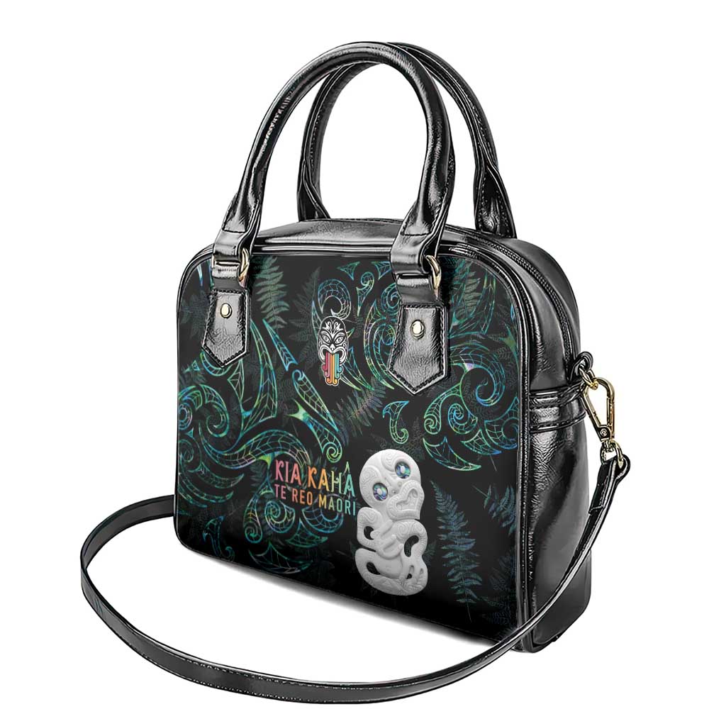 Kia Hara Te reo Maori Shoulder Handbag Manaia Moko Mix Paua Shell LT7 - Polynesian Pride