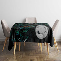 Kia Hara Te reo Maori Tablecloth Manaia Moko Mix Paua Shell LT7 - Polynesian Pride