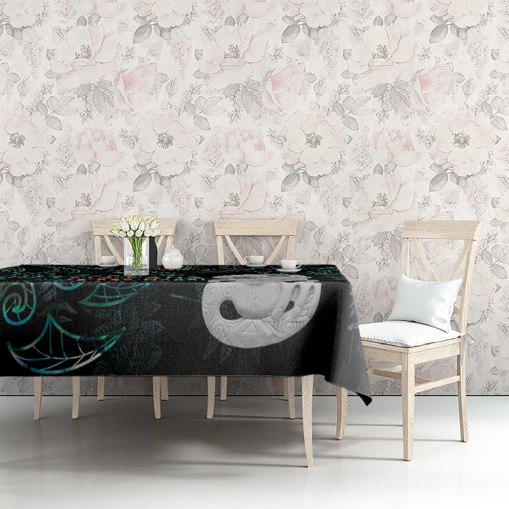 Kia Hara Te reo Maori Tablecloth Manaia Moko Mix Paua Shell LT7 - Polynesian Pride