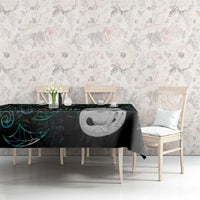 Kia Hara Te reo Maori Tablecloth Manaia Moko Mix Paua Shell LT7 - Polynesian Pride