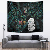 Kia Hara Te reo Maori Tapestry Manaia Moko Mix Paua Shell LT7 Green - Polynesian Pride