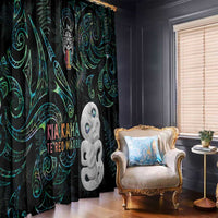 Kia Hara Te reo Maori Window Curtain Manaia Moko Mix Paua Shell LT7 - Polynesian Pride