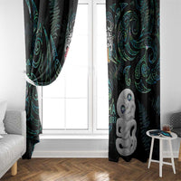 Kia Hara Te reo Maori Window Curtain Manaia Moko Mix Paua Shell LT7 - Polynesian Pride