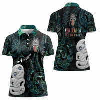 Kia Hara Te reo Maori Women Polo Shirt Manaia Moko Mix Paua Shell LT7 - Polynesian Pride