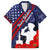 Pearl Harbor Remembrance Day Family Matching Off Shoulder Short Dress and Hawaiian Shirt Poppy Mix Style LT7 Dad's Shirt - Short Sleeve Navy Blue - Polynesian Pride