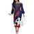 Pearl Harbor Remembrance Day Off The Shoulder Long Sleeve Dress Poppy Mix Style LT7 Women Navy Blue - Polynesian Pride