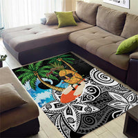 Tropical Christmas Polynesian Area Rug Funny Surfing Pineapple LT7 - Polynesian Pride