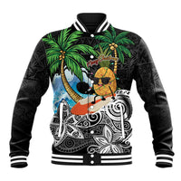 Tropical Christmas Polynesian Baseball Jacket Funny Surfing Pineapple LT7 Unisex Black - Polynesian Pride