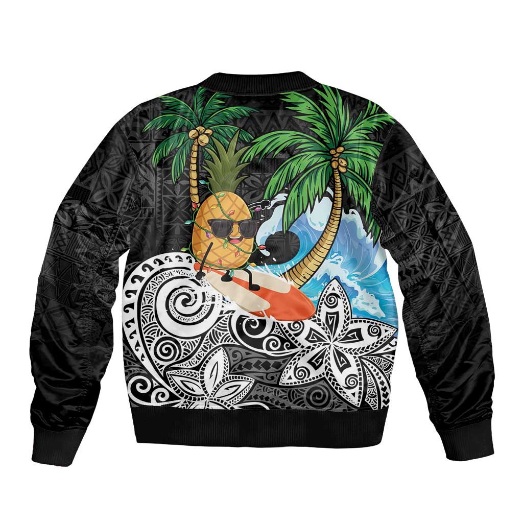 Tropical Christmas Polynesian Bomber Jacket Funny Surfing Pineapple LT7 - Polynesian Pride
