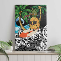 Tropical Christmas Polynesian Canvas Wall Art Funny Surfing Pineapple LT7 - Polynesian Pride