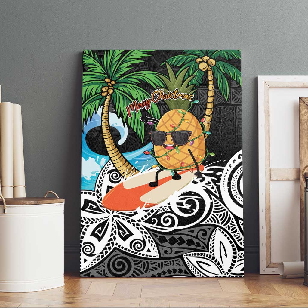 Tropical Christmas Polynesian Canvas Wall Art Funny Surfing Pineapple LT7 - Polynesian Pride