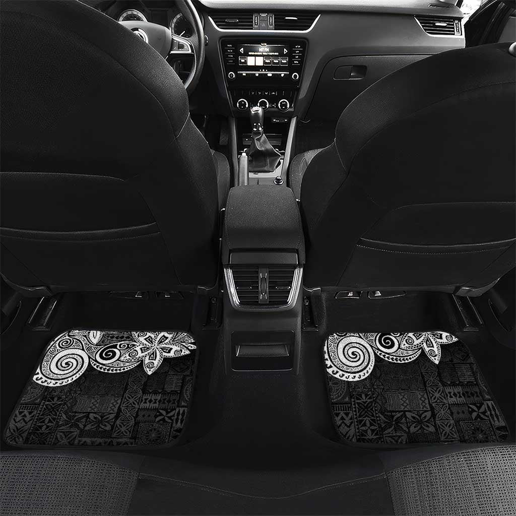 Tropical Christmas Polynesian Car Mats Funny Surfing Pineapple LT7 Set 2pcs - Back Black - Polynesian Pride