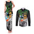 Tropical Christmas Polynesian Couples Matching Tank Maxi Dress and Long Sleeve Button Shirt Funny Surfing Pineapple