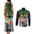 Tropical Christmas Polynesian Couples Matching Tank Maxi Dress and Long Sleeve Button Shirt Funny Surfing Pineapple