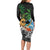 Tropical Christmas Polynesian Family Matching Long Sleeve Bodycon Dress and Hawaiian Shirt Funny Surfing Pineapple