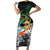 Tropical Christmas Polynesian Family Matching Short Sleeve Bodycon Dress and Hawaiian Shirt Funny Surfing Pineapple