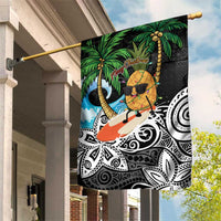 Tropical Christmas Polynesian Garden Flag Funny Surfing Pineapple LT7 House Flag Black - Polynesian Pride
