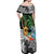 Tropical Christmas Polynesian Off Shoulder Maxi Dress Funny Surfing Pineapple