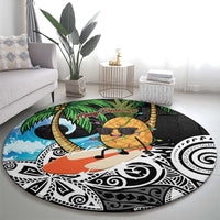 Tropical Christmas Polynesian Round Carpet Funny Surfing Pineapple LT7 - Polynesian Pride
