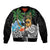 Tropical Christmas Polynesian Sleeve Zip Bomber Jacket Funny Surfing Pineapple