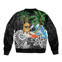 Tropical Christmas Polynesian Sleeve Zip Bomber Jacket Funny Surfing Pineapple LT7 - Polynesian Pride