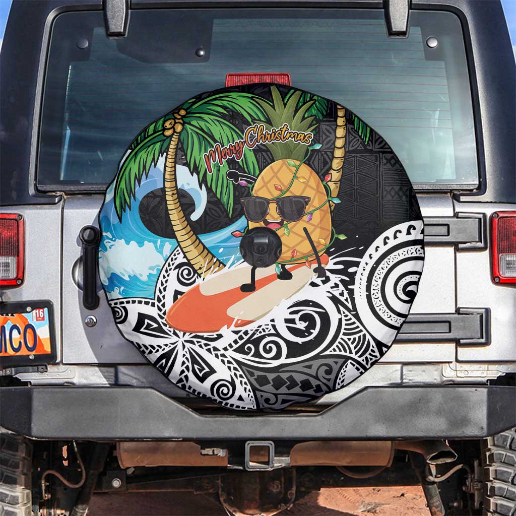 Tropical Christmas Polynesian Spare Tire Cover Funny Surfing Pineapple