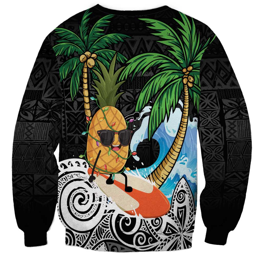 Tropical Christmas Polynesian Sweatshirt Funny Surfing Pineapple LT7 - Polynesian Pride