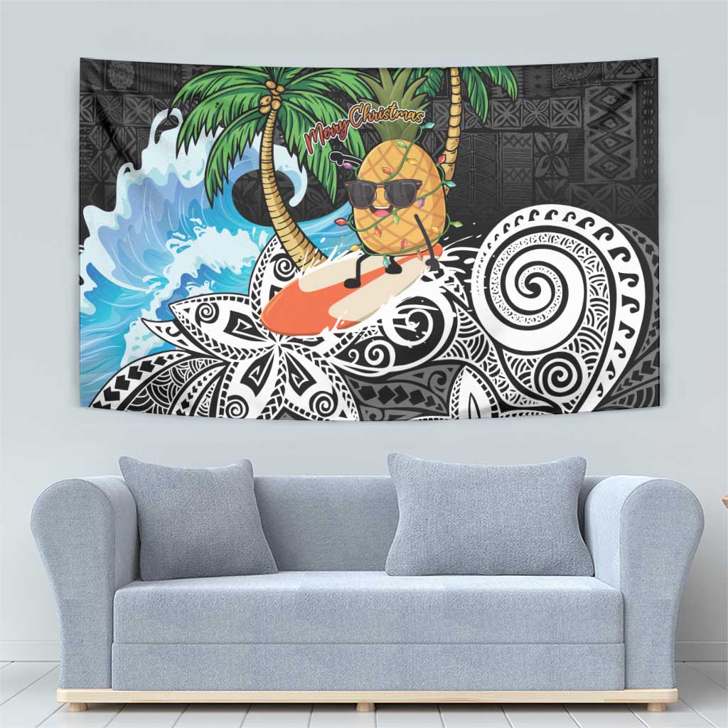 Tropical Christmas Polynesian Tapestry Funny Surfing Pineapple LT7 - Polynesian Pride