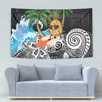 Tropical Christmas Polynesian Tapestry Funny Surfing Pineapple LT7 - Polynesian Pride