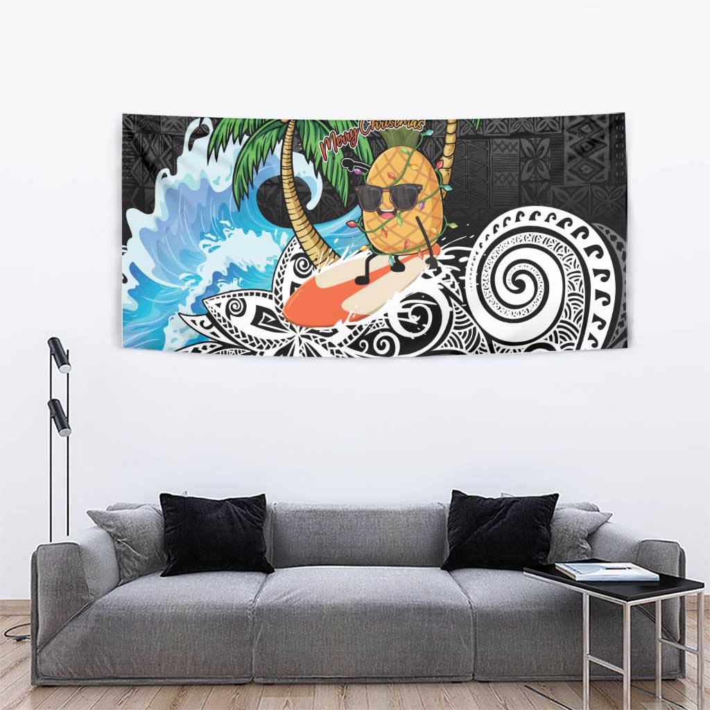 Tropical Christmas Polynesian Tapestry Funny Surfing Pineapple LT7 - Polynesian Pride