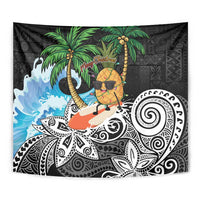 Tropical Christmas Polynesian Tapestry Funny Surfing Pineapple LT7 - Polynesian Pride