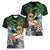 Tropical Christmas Polynesian Women V-Neck T-Shirt Funny Surfing Pineapple